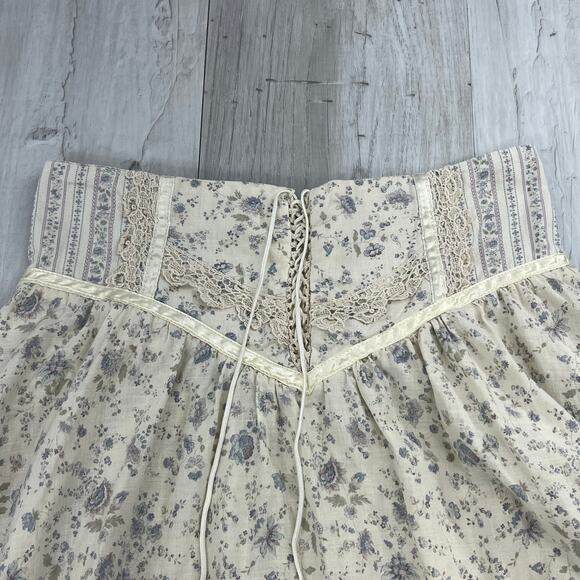 Jessica's Gunnies Vintage Dainty Floral Lace Ruffle Cottagecore Fairy Maxi Skirt - Picture 6 of 12
